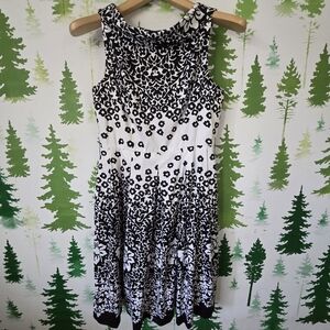 Donna Morgan Black and White Floral Dress